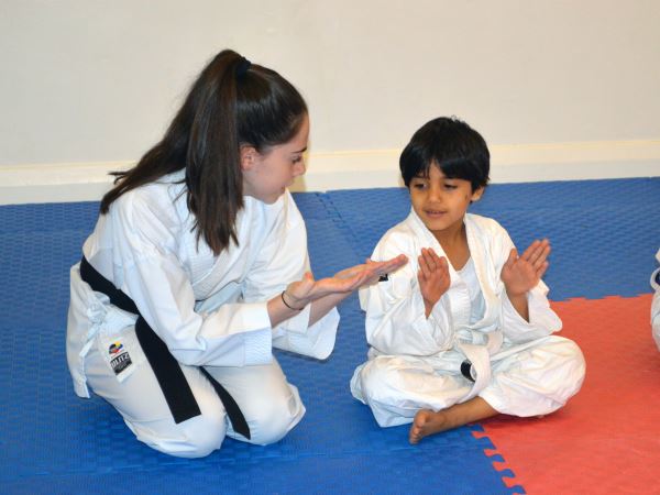 Amber demonstrating Elite Karate