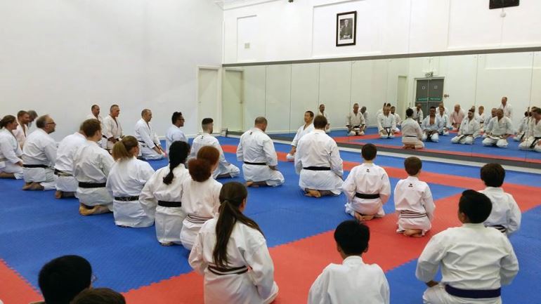 Masao Kagawa Shihan teaching at Walsall Karate Dojo